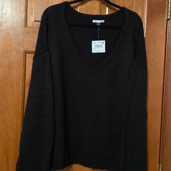 American Eagle Outfitters Black Oversized V-Neck Sweater Size XXL - Picture 5 of 8
